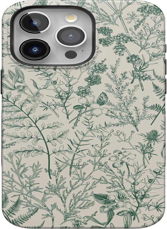 Casely جراب Casely لهاتف iPhone 15 Pro Max | تصميم Sage Garden | زهور خضراء | متوافق مع MagSafe | تصميم جريء واقٍ - Image 1