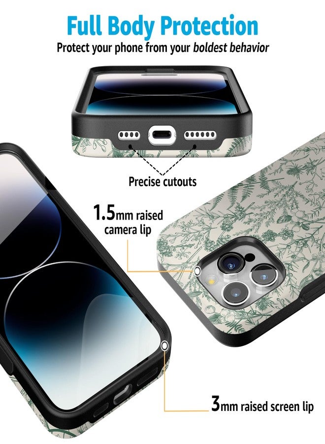 Casely جراب Casely لهاتف iPhone 15 Pro Max | تصميم Sage Garden | زهور خضراء | متوافق مع MagSafe | تصميم جريء واقٍ - Image 5