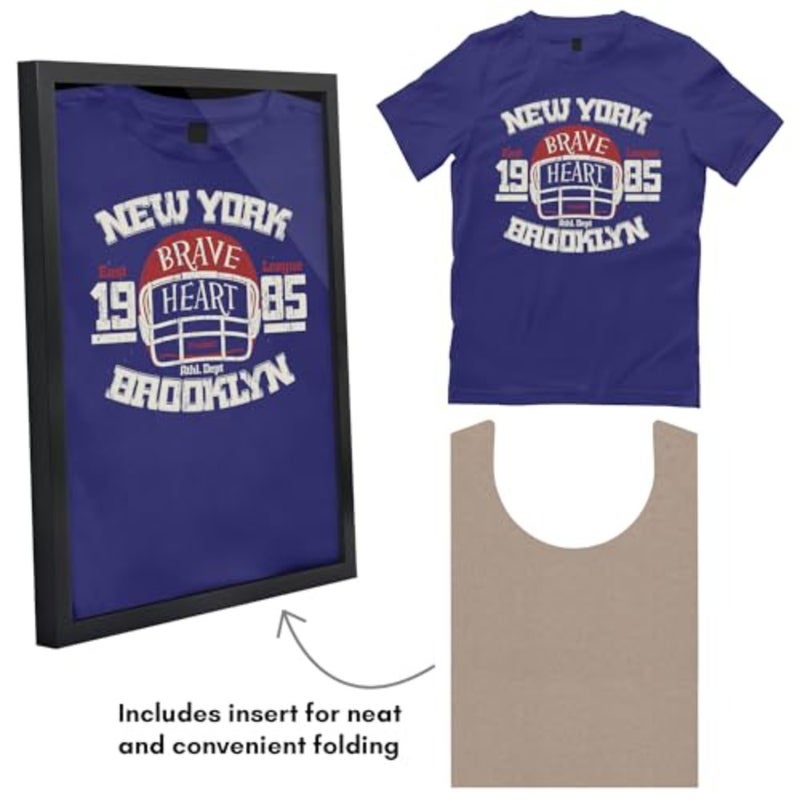 T-Shirt Frame - Frame with Shatter-Resistant Glass and Folding Insert - All-Star Collection - Tshirt Frames for Wall Display - Ideal for Sports Memorabilia or Graphic Tees - Image 4