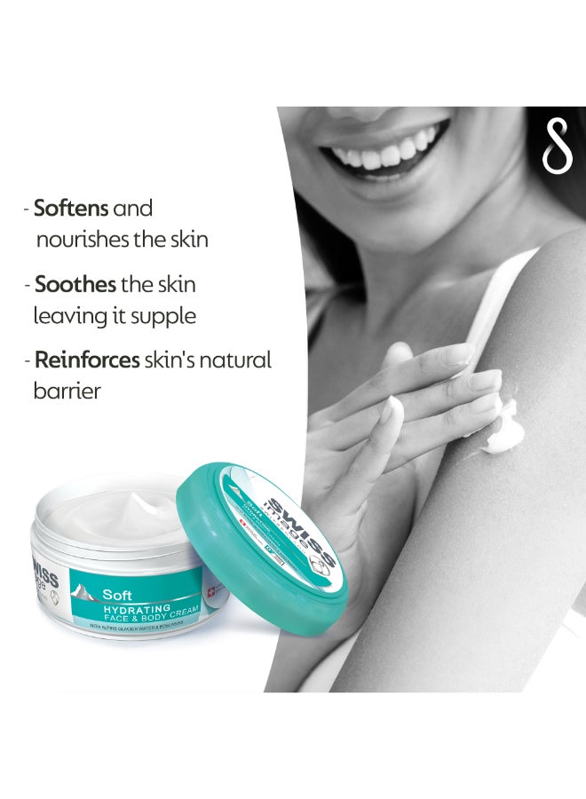 SWISS image Body Care  Soft Hydrating Face  Body Cream 200Ml X 2 Special Offer - Image 3