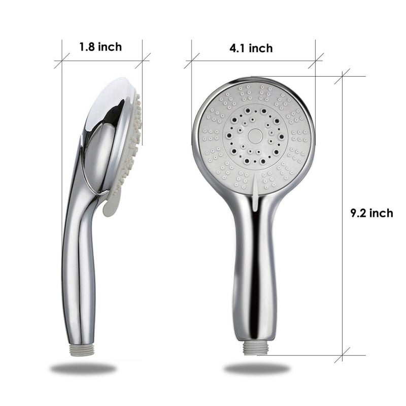 Rainfall Shower Combo: 5-Setting Spray Modes Adjustable Angle - Self-cleaning Nozzles Polished Chrome Silver Shower Bracket for Bathroom Showering - Image 4