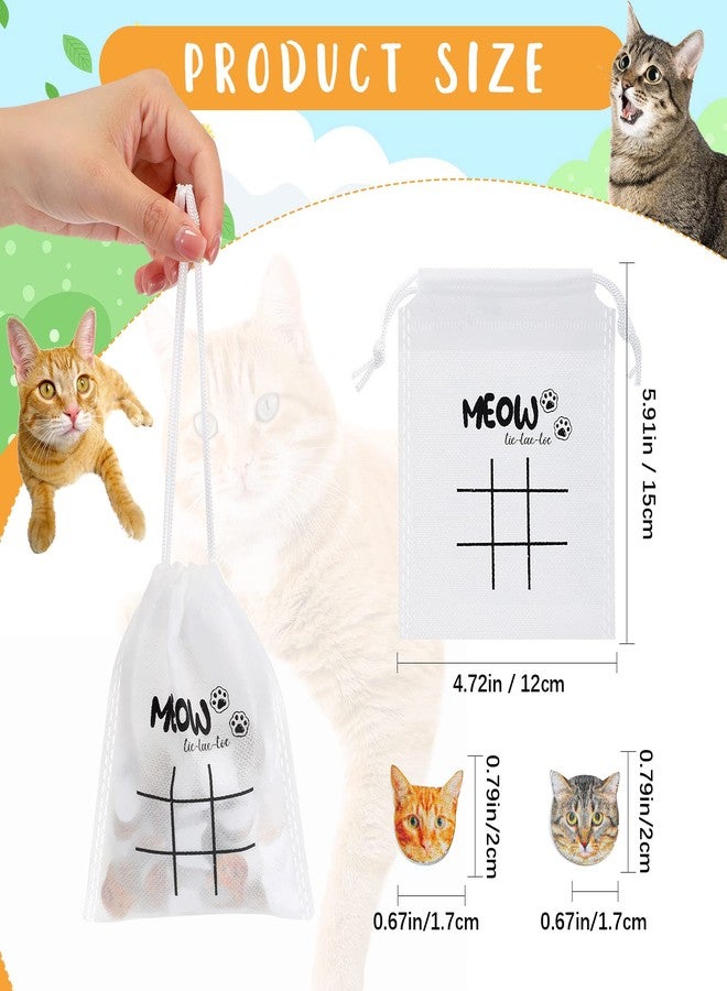 Sotiff 36 Set Christmas Tic Tac Toe Games Bulk for Kids Cat Party Favors Cat Tic Tac Toe with Bag Kitty Birthday Party Gifts Classroom Exchange Gifts Outdoor Indoor Activities - Image 2