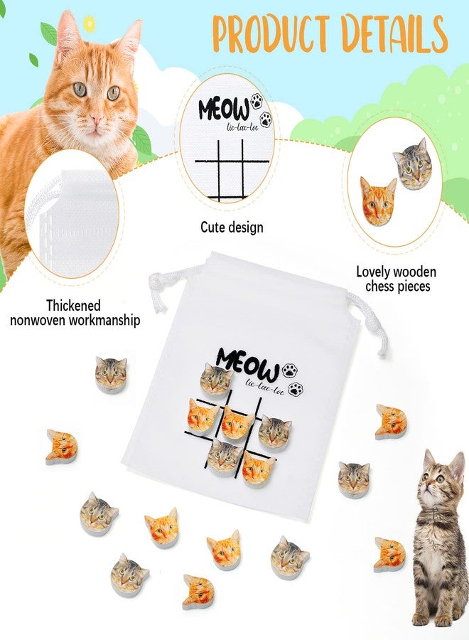 Sotiff 36 Set Christmas Tic Tac Toe Games Bulk for Kids Cat Party Favors Cat Tic Tac Toe with Bag Kitty Birthday Party Gifts Classroom Exchange Gifts Outdoor Indoor Activities - Image 3