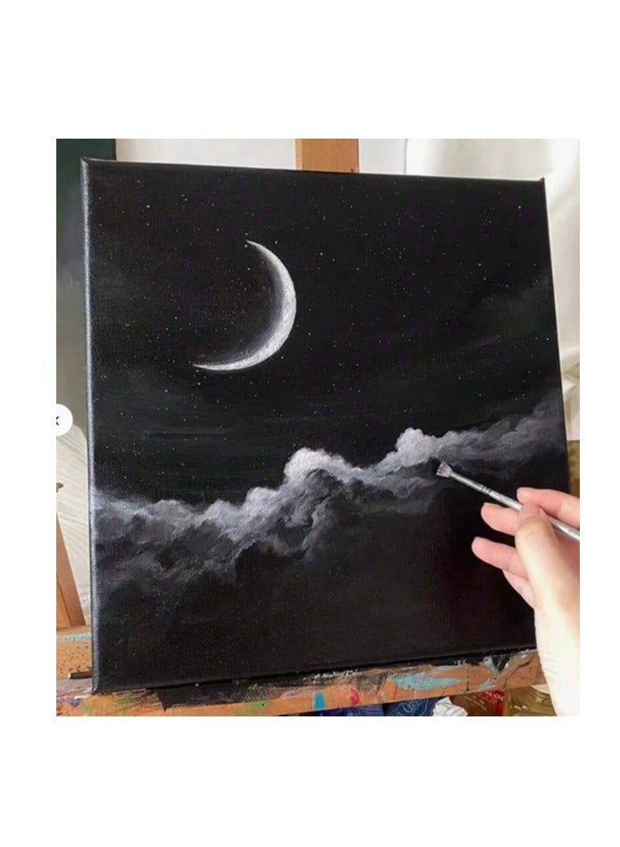 MOTARRO Black Stretched Canvas 20X30CM  White Cotton Artist Canvas Boards for Painting Acrylic Pouring Oil Paint Dry & Wet Art Media  - Image 3