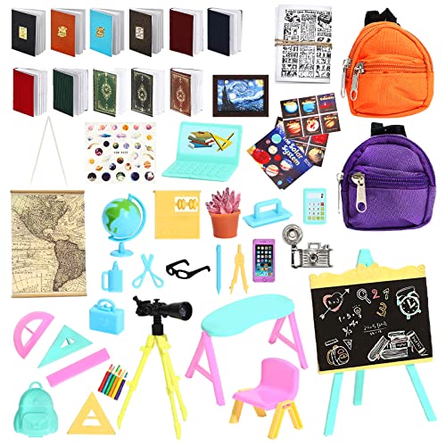 SOTOGO ONEST 50 Pieces Mini House School Supplies Mini School Accessories Miniature House Home Miniature Model DIY Accessories - Image 1
