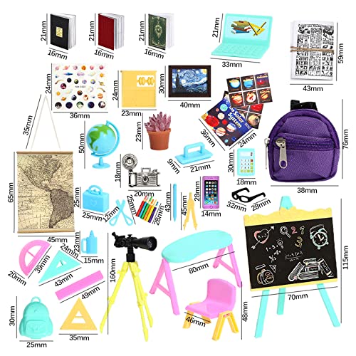 SOTOGO ONEST 50 Pieces Mini House School Supplies Mini School Accessories Miniature House Home Miniature Model DIY Accessories - Image 5