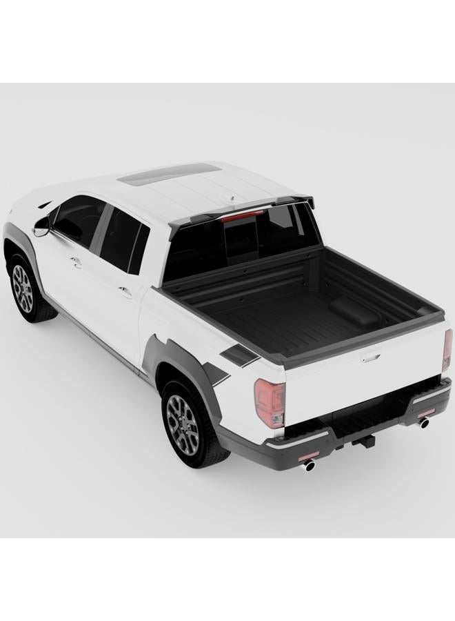 NARPES Rear Truck Cab Roof Top Spoiler Wing Pickup Compatible with for Honda Ridgeline 2017 2018 2019 2020 2021 2022 2023 2024 2025 2nd Gen All Trim All Models All cab All Bed Sizes Gloss Black Accessories - Image 5