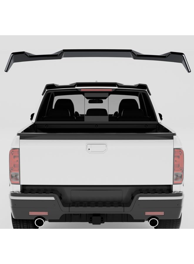 NARPES Rear Truck Cab Roof Top Spoiler Wing Pickup Compatible with for Honda Ridgeline 2017 2018 2019 2020 2021 2022 2023 2024 2025 2nd Gen All Trim All Models All cab All Bed Sizes Gloss Black Accessories - Image 3