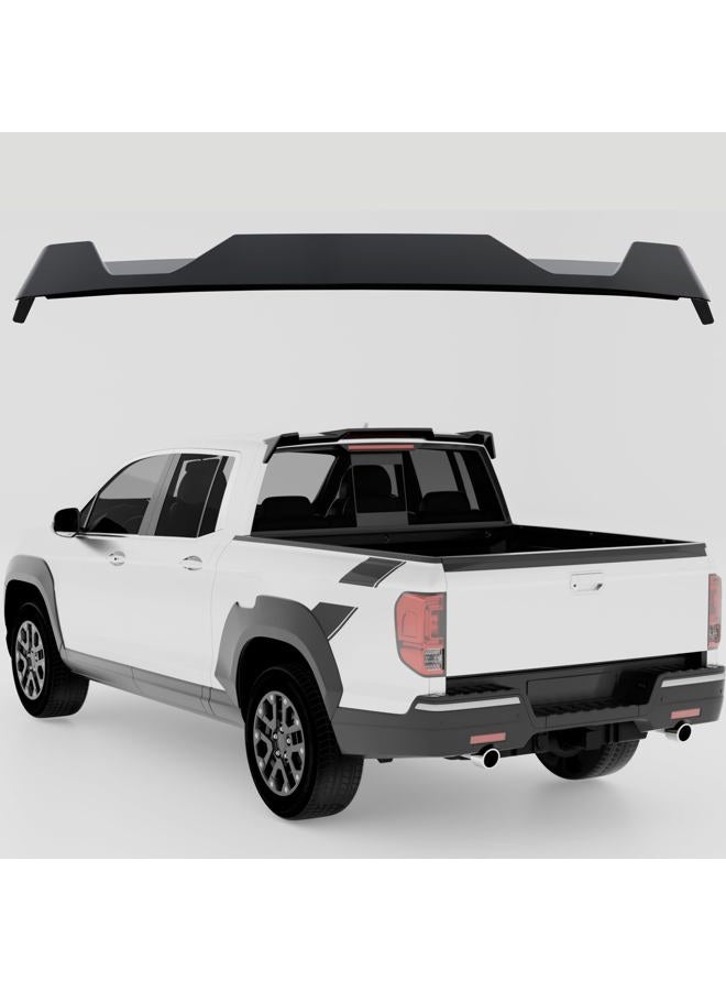 NARPES Rear Truck Cab Roof Top Spoiler Wing Pickup Compatible with for Honda Ridgeline 2017 2018 2019 2020 2021 2022 2023 2024 2025 2nd Gen All Trim All Models All cab All Bed Sizes Gloss Black Accessories - Image 1