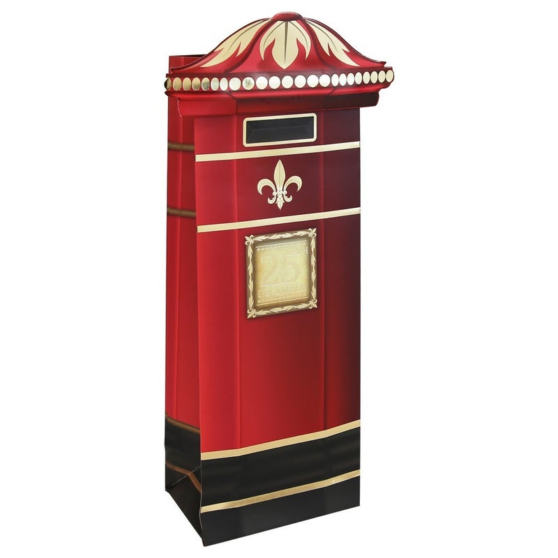 Eurowrap Christmas Postbox Bottle Gift Bag – Festive Seasonal Wine and Champagne Carrier for Holiday Parties, Christmas Gifting, Seasonal Celebrations, and Holiday Entertaining - Image 1