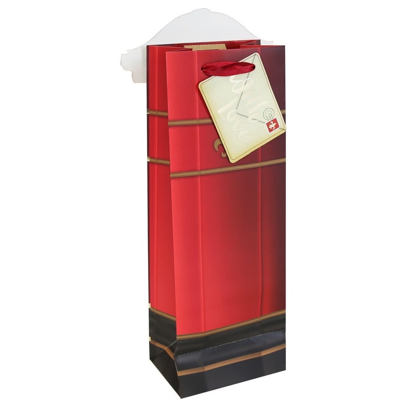 Eurowrap Christmas Postbox Bottle Gift Bag – Festive Seasonal Wine and Champagne Carrier for Holiday Parties, Christmas Gifting, Seasonal Celebrations, and Holiday Entertaining - Image 2