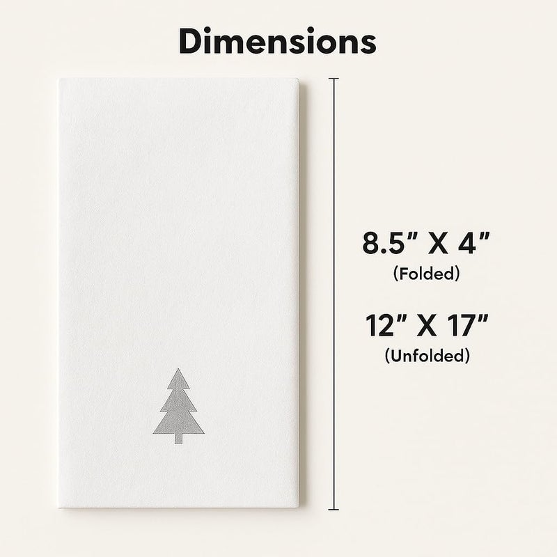 By Madee : 50 Pack Premium Christmas Napkins Disposable | Disposable Hand Towels for Bathroom | Linen Like Elegant Holiday Napkins for Unforgettable Celebrations | Made in Airlaid Paper (Silver Tree) - Image 4