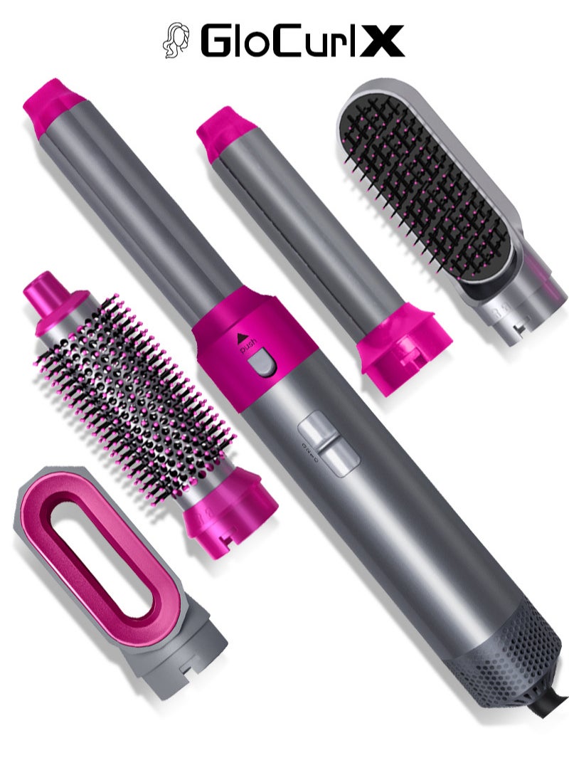 GloCurlX 5 IN 1 Hair Dryer Brush & Styling Tool Set All-IN-One Salon Hot Air Styler for Drying Combing Curling Straightening  Auto Air Curler for Hair, Fast Styling  - Image 1