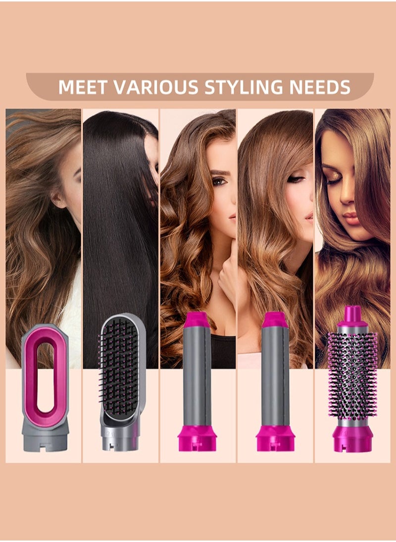 GloCurlX 5 IN 1 Hair Dryer Brush & Styling Tool Set All-IN-One Salon Hot Air Styler for Drying Combing Curling Straightening  Auto Air Curler for Hair, Fast Styling  - Image 3