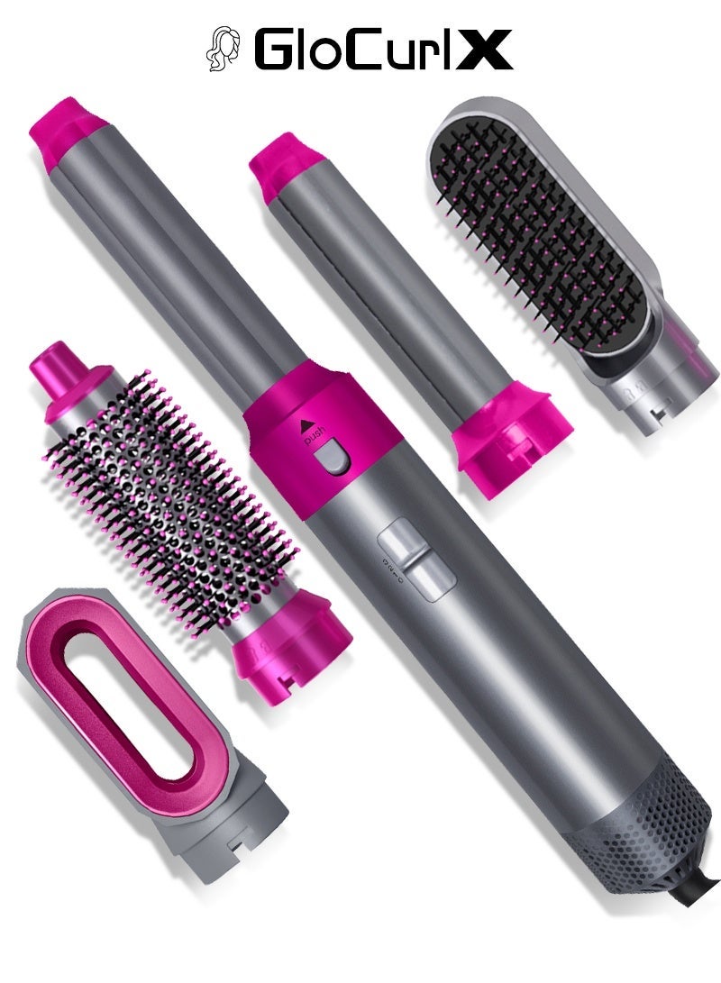 GloCurlX 5 IN 1 Hair Dryer Brush & Styling Tool Set All-IN-One Salon Hot Air Styler for Drying Combing Curling Straightening  Auto Air Curler for Hair, Fast Styling - Image 1
