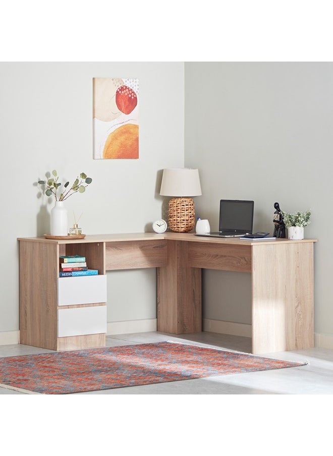 Alford Patara Corner Study Desk With 2 Drawers 150 x 75 x 150 cm 