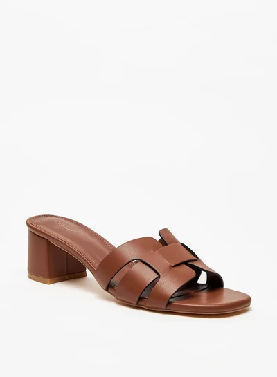 Celeste Women's Solid Slip-On Sandals with Block Heels