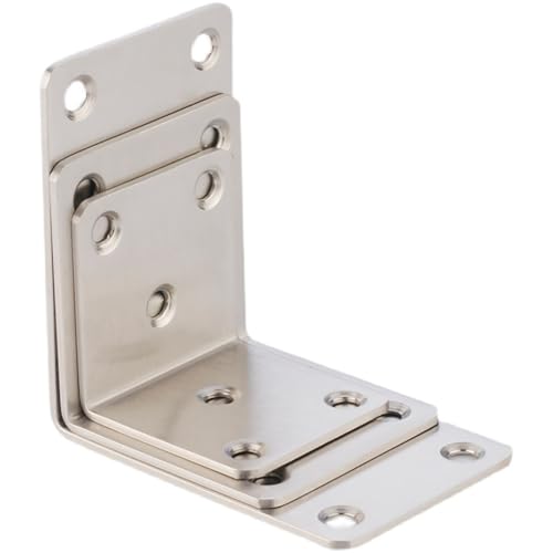 Hyever Stainless Steel L Brackets Fastener Corner Braces with Screws L Shape Joints Plate 6 Pcs Heavy Duty Wide Corner Brace for Wood Furniture Bookshelf Board Window Cabinet - Image 4