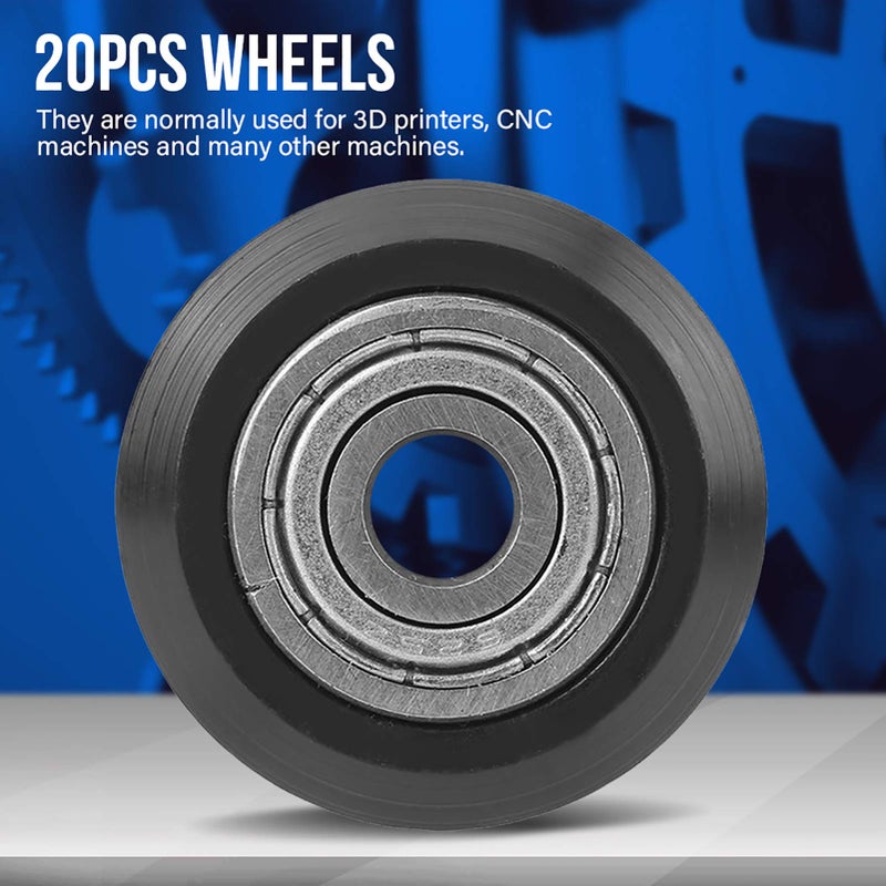 20 قطعة عجلة بكرية V-Groove محور 5 مم محمل 625 لإكسسوارات CNC والطابعات ثلاثية الأبعاد - Image 4