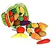 Playkidz Fruit and Vegetables Basket Pretend Play Kitchen Food Educational Playset with Toy Knife Cutting Board 32 Pieces of Food Toys - Image 2