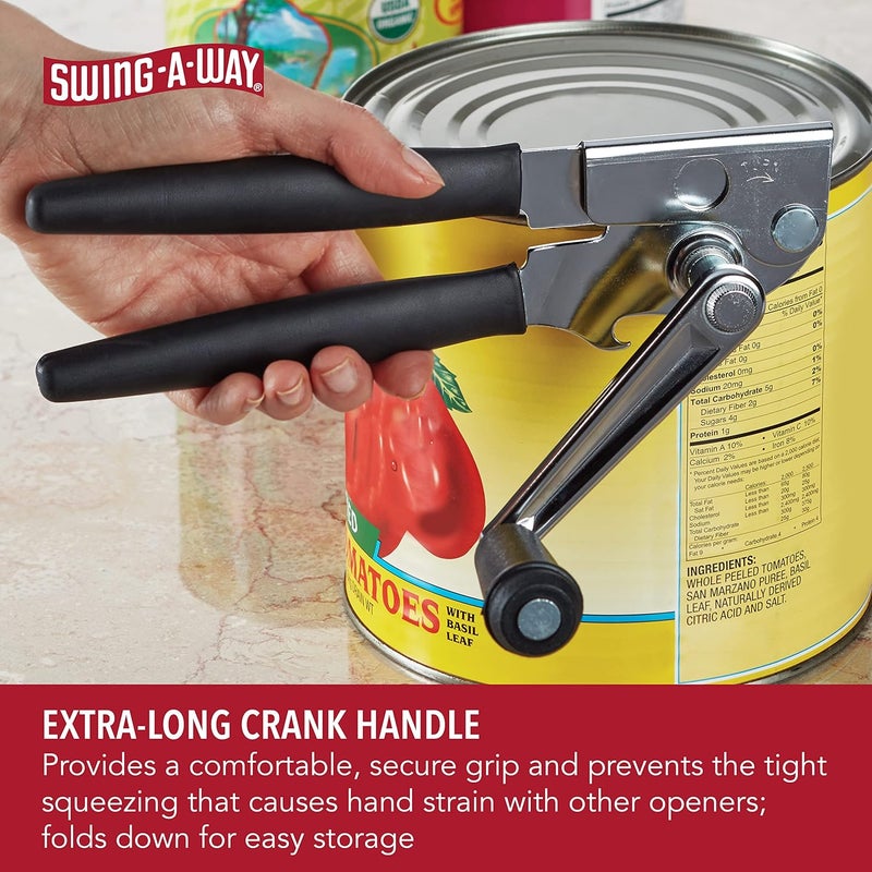 Swing-A-Way Easy-Crank Can Opener with Folding Crank Handle, Black, 3.50 x 4.50 x 10.50 - Image 3