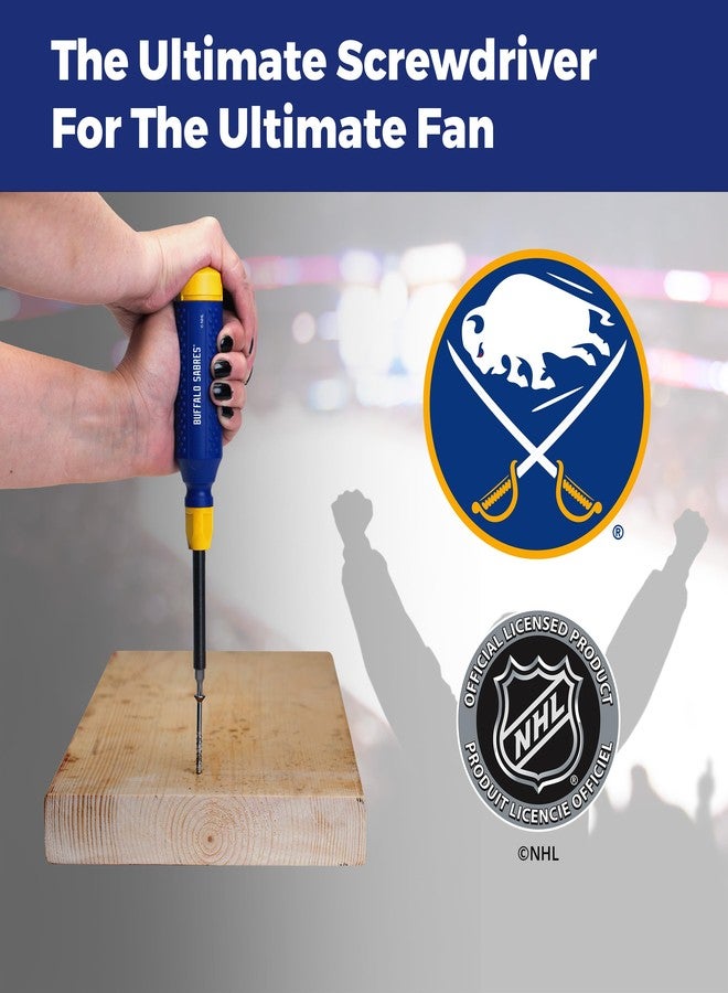 MEGAPRO® NHL® Team Edition Multi-bit Screwdriver | Officially Licensed NHL® Gear | Durable, Ergonomic, Pro-Grade Screwdriver (Buffalo Sabres®) - Image 5