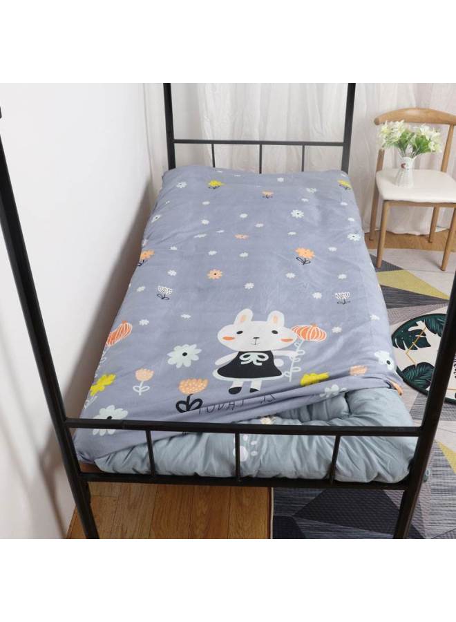 غطاء مرتبة من القطن وغطاء لحاف لسكن الطلاب فردي 90 × 200 غطاء مرتبة غطاء لحاف 190 غطاء مرتبة شامل 0.9 - اللون: أرنب أبيض صغير [نمط سحاب غطاء المرتبة] نسيج لطيف على البشرة - المواصفات: عرض 0.9 متر × طول 1.9 متر - Image 1