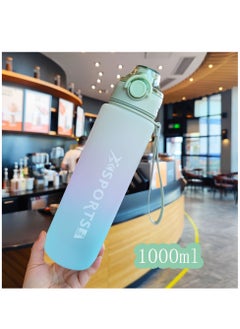 Arabest Sports Water Bottle, 1000ml Wide Mouth Drinks Bottle with Time Markings, Sports Canteen for Bike, Fitness, University, Outdoor, School, Gym (Green)  - Image 5