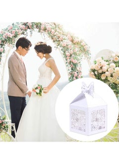 Vinayakart Paper 50Pcs Wedding Candy Gift Box Butterfly Party Favor Chocolate Sweets Box For Wedding Birthday Bridal Shower Anniversary (White)  - Image 4