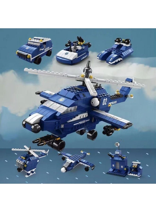 Sedra 1000 PCS Police Helicopter Building Blocks Set – Educational DIY Construction Toy for Kids - Image 5