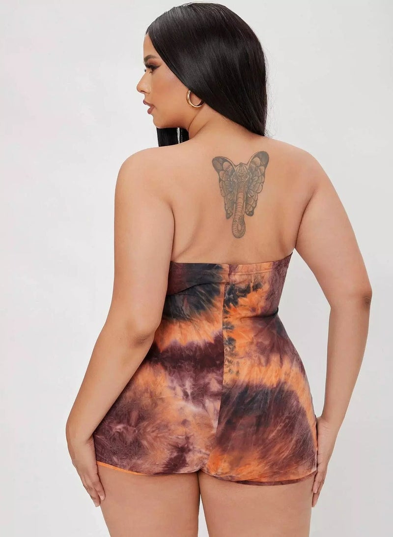 Plus Tie Dye Tube Romper - Image 2