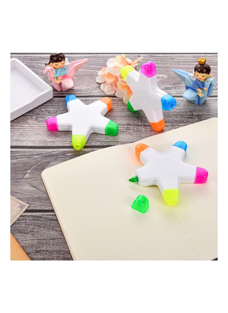 Generic - 6-Piece Star-Shaped Highlighter Set - Colorful Fluorescent Markers for Note Taking, 5-in-1 Watercolor Highlighter Pens for Vibrant and Creative Highlighting. - Image 1