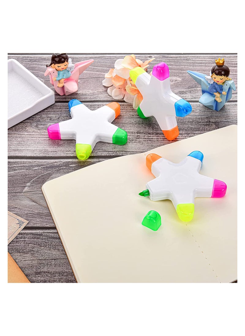 Generic - 6-Piece Star-Shaped Highlighter Set - Colorful Fluorescent Markers for Note Taking, 5-in-1 Watercolor Highlighter Pens for Vibrant and Creative Highlighting. - Image 1
