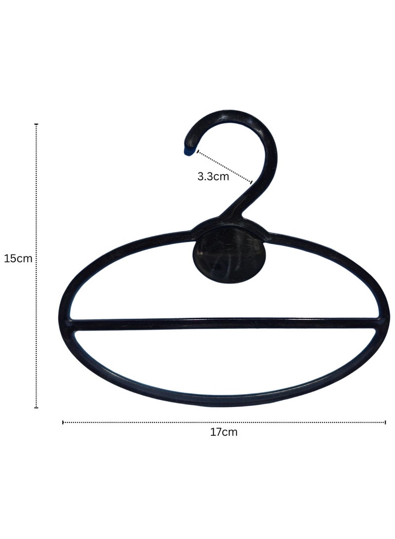 أورتوك شماعات تخزين الأوشحة 12 قطعة، شماعات أوشحة متعددة الوظائف، شماعات أوشحة متعددة الوظائف غير قابلة للانزلاق، شماعات وشاح، ربطات عنق ومعاطف، شماعات أوشحة بلاستيكية سوداء مدمجة للاستخدام المنزلي الداخلي والخارجي 17 سم × 15 سم - Image 2
