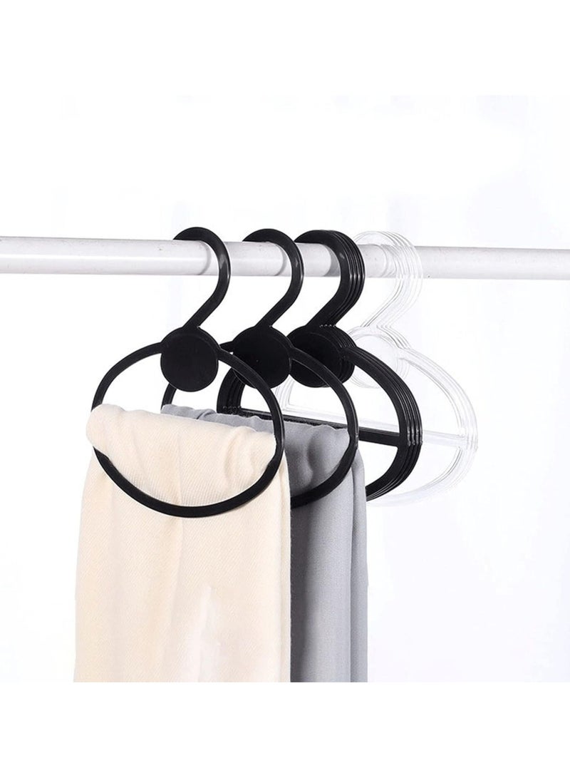 أورتوك شماعات تخزين الأوشحة 12 قطعة، شماعات أوشحة متعددة الوظائف، شماعات أوشحة متعددة الوظائف غير قابلة للانزلاق، شماعات وشاح، ربطات عنق ومعاطف، شماعات أوشحة بلاستيكية سوداء مدمجة للاستخدام المنزلي الداخلي والخارجي 17 سم × 15 سم - Image 4