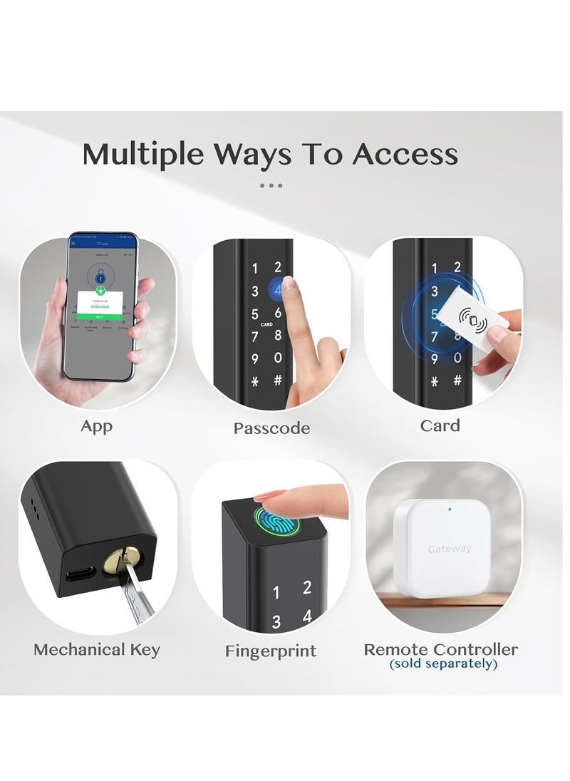 ROBUSTLINE - Electronic Smart Front Door Lock With 5 Function- Fingerprint Digital Deadbolt Smart Ic Card Keyless Bluetooth Key Smart App Remote Control 2 Years Warranty - Image 1