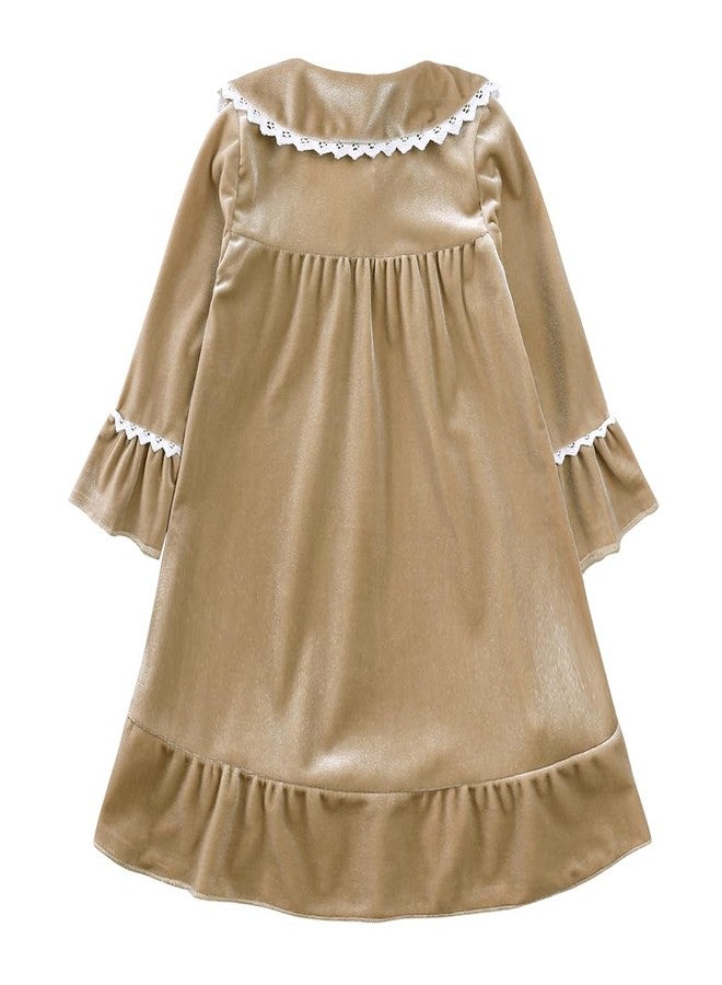 MYGBCPJS Toddler Baby Girl Christmas Dress Little Kids Velvet Warm Long Sleeve Ruffle Princess Skirt Pajamas Sleepwear - Image 2
