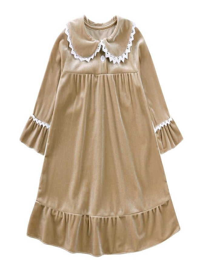 MYGBCPJS Toddler Baby Girl Christmas Dress Little Kids Velvet Warm Long Sleeve Ruffle Princess Skirt Pajamas Sleepwear - Image 1