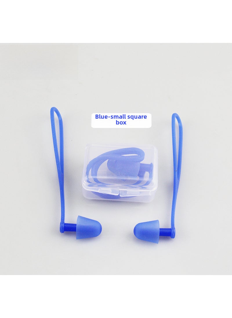 Generic - Silicone Strap Earplugs Anti-Loss Water-Resistant Noise-Canceling Blue-Transparent Box - Image 1