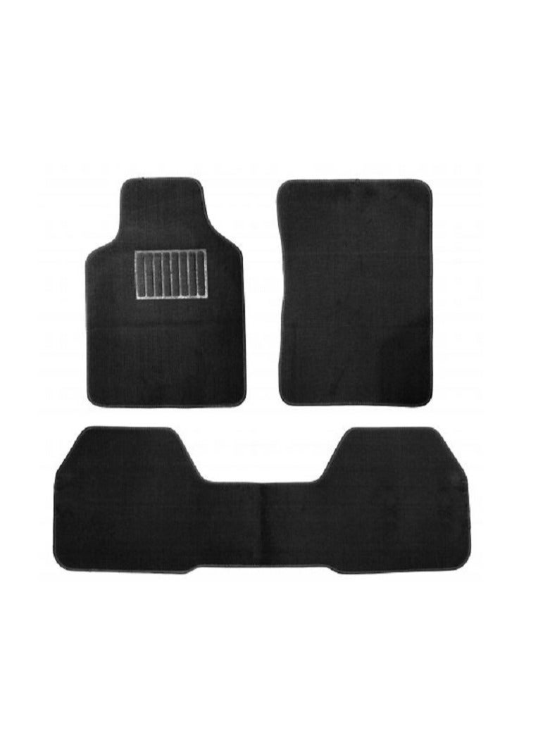 BYSON Durable Waterproof Auto Universal Foot Soft 3 Pieces Car Mats, Car Floor Mats it fit most of the cars saloon and suv  - Image 1
