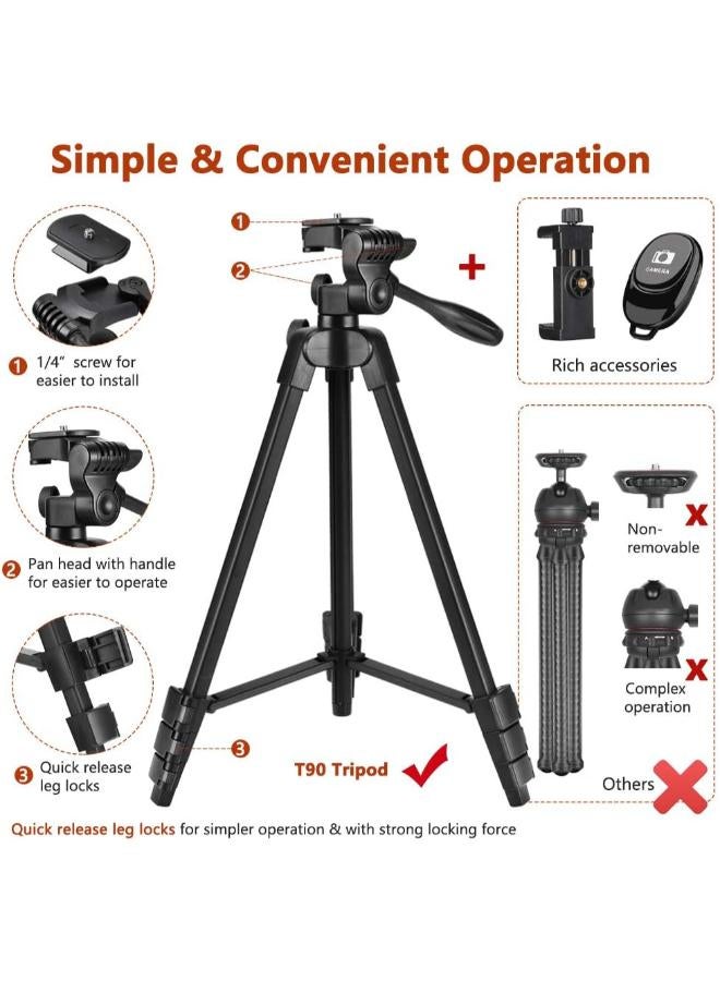 57 inch Portable Tripod with Holder &  Shutter Remote Control - Image 4