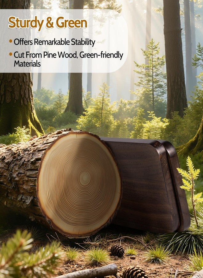 SUMGAR Floating Shelves for Wall Walnut Mounted Shelf Unit for Living Room Bedroom Bathroom Mid Century Modern Decorative Storage Plant Photo Display Home Decor 3 Tier Large 20in All Pine - Image 4