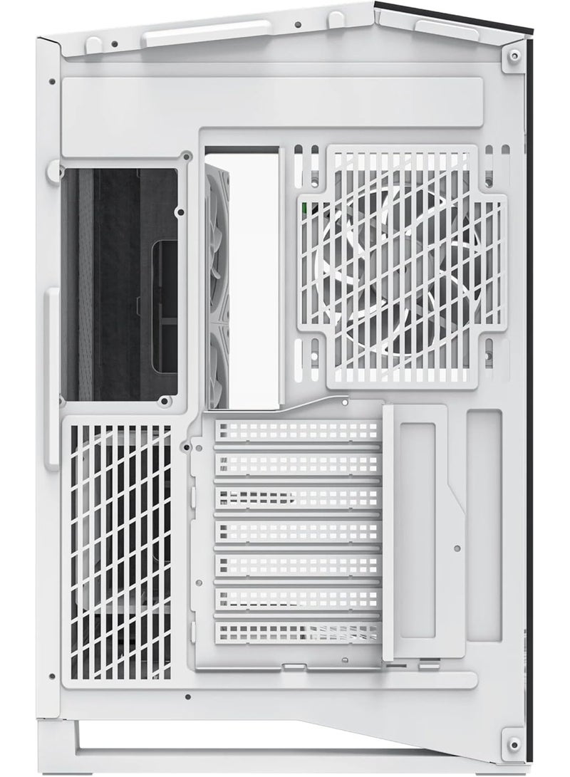Spear Pc حالة الألعاب Titanic Plus E-ATX بيضاء – 7 مراوح ARGB، زجاج مقسى ثلاثي الجوانب، تدعم مبردات مزدوجة 360mm، منفذ Type-C، دعم GPU عمودي - Image 4