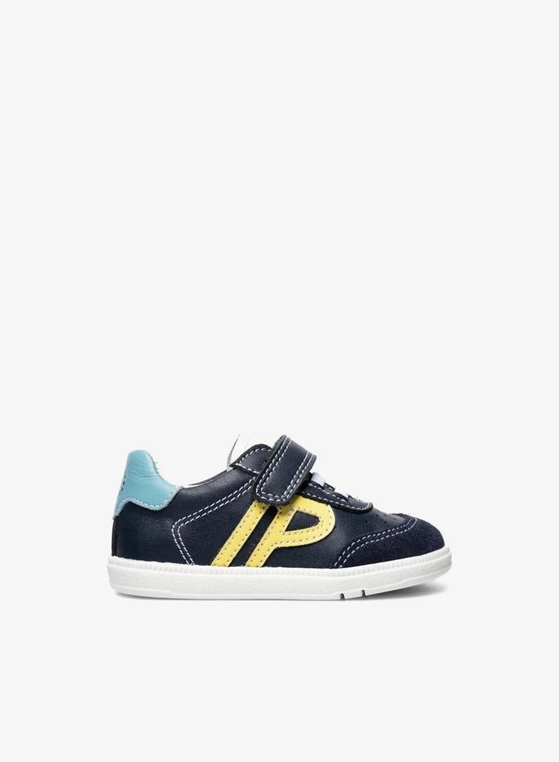بابلوسكي Leather Ankle Sneakers With Hook & Loop Closure