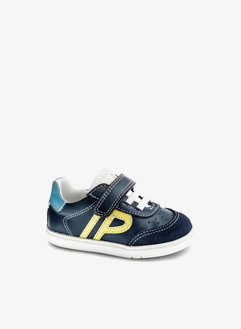 بابلوسكي Leather Ankle Sneakers With Hook & Loop Closure