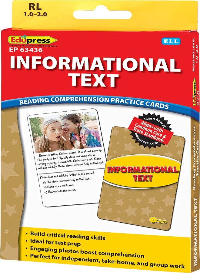 Edupress Reading Comprehension Practice Cards, Informational Text, Yellow Level (EP63436) - Image 4