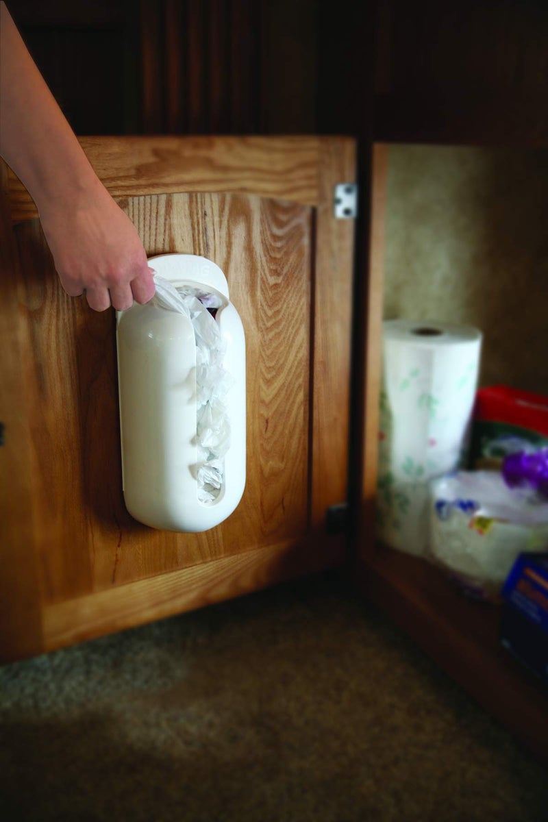 Camco Pop-A-Bag | Features a Compact Design That Conveniently Stores and Dispenses Reusable Plastic Grocery Bags Inside RVs, Campers, Boats, Home, and Office | Polymer, White (57061) - Image 2