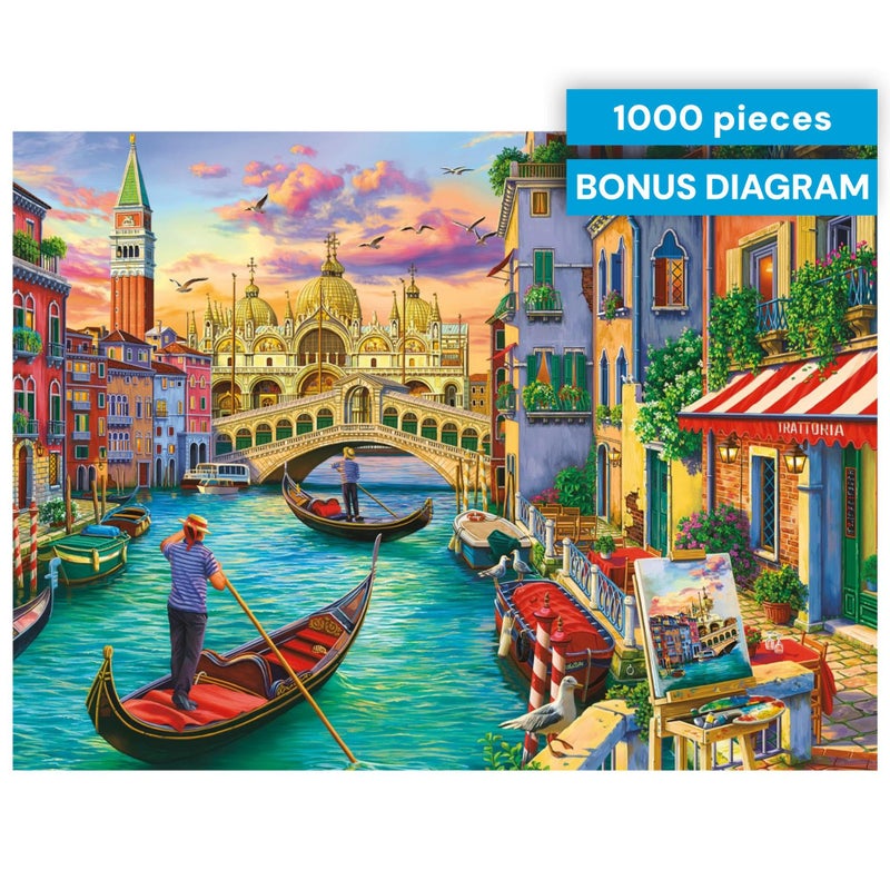 Buffalo Games - Image World - Sights of Venice - 1000 Piece Jigsaw Puzzle for Adults -Challenging Puzzle Perfect for Game Nights - Finished Size is 26.75 x 19.75 - Image 1