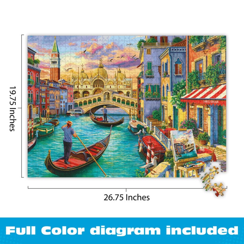 Buffalo Games - Image World - Sights of Venice - 1000 Piece Jigsaw Puzzle for Adults -Challenging Puzzle Perfect for Game Nights - Finished Size is 26.75 x 19.75 - Image 5