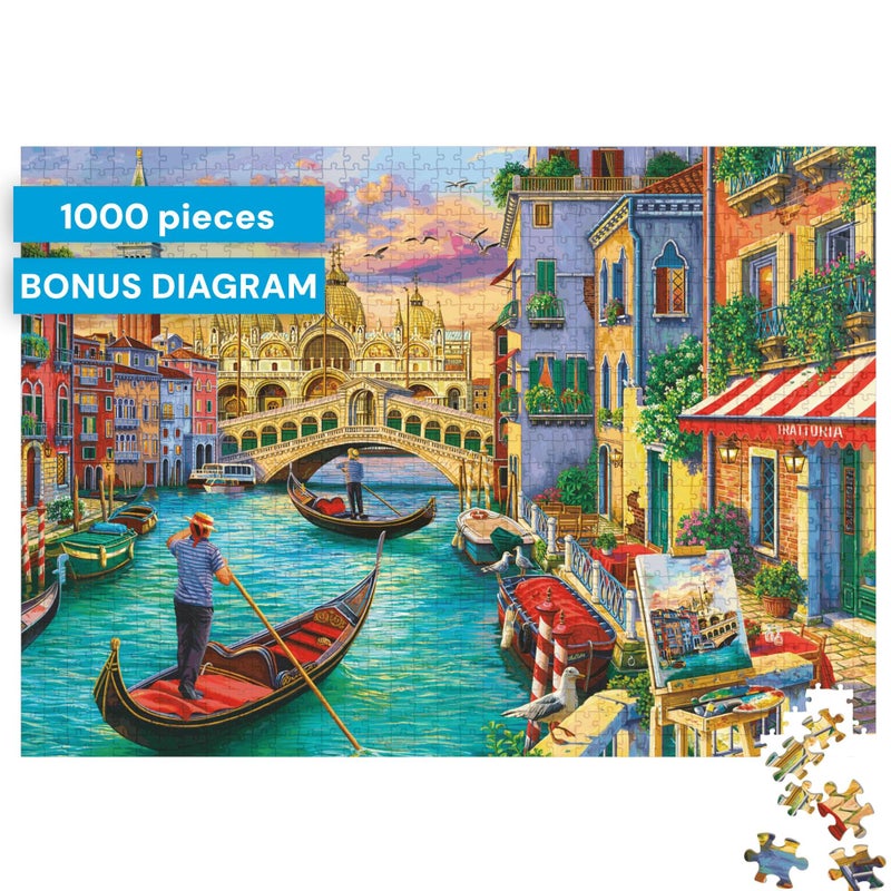 Buffalo Games - Image World - Sights of Venice - 1000 Piece Jigsaw Puzzle for Adults -Challenging Puzzle Perfect for Game Nights - Finished Size is 26.75 x 19.75 - Image 3